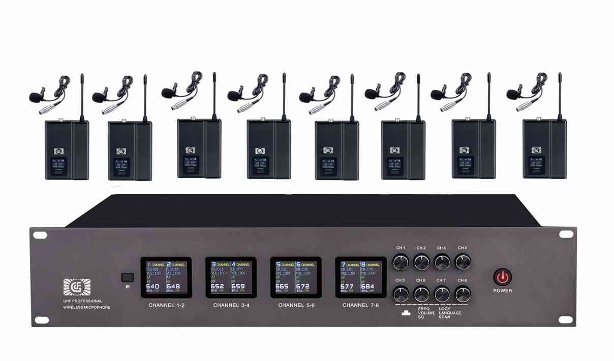 全智能無線一拖八會議多功能話筒系統(tǒng)