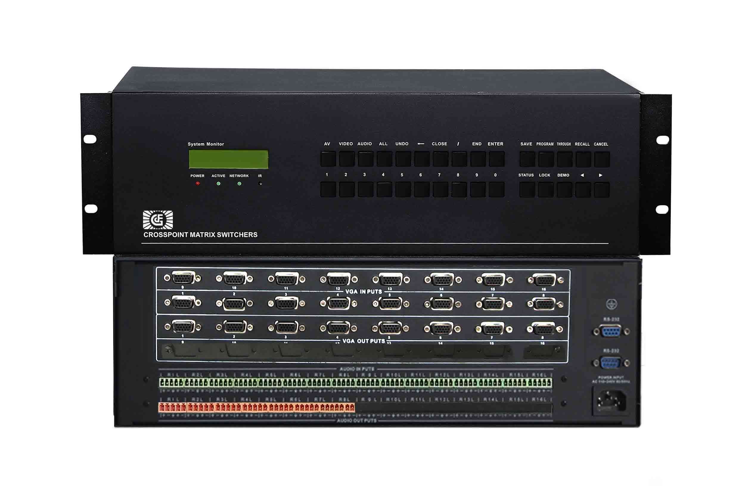 GEFFEN高清VGA矩陣16進(jìn)8出16路音頻輸入輸出