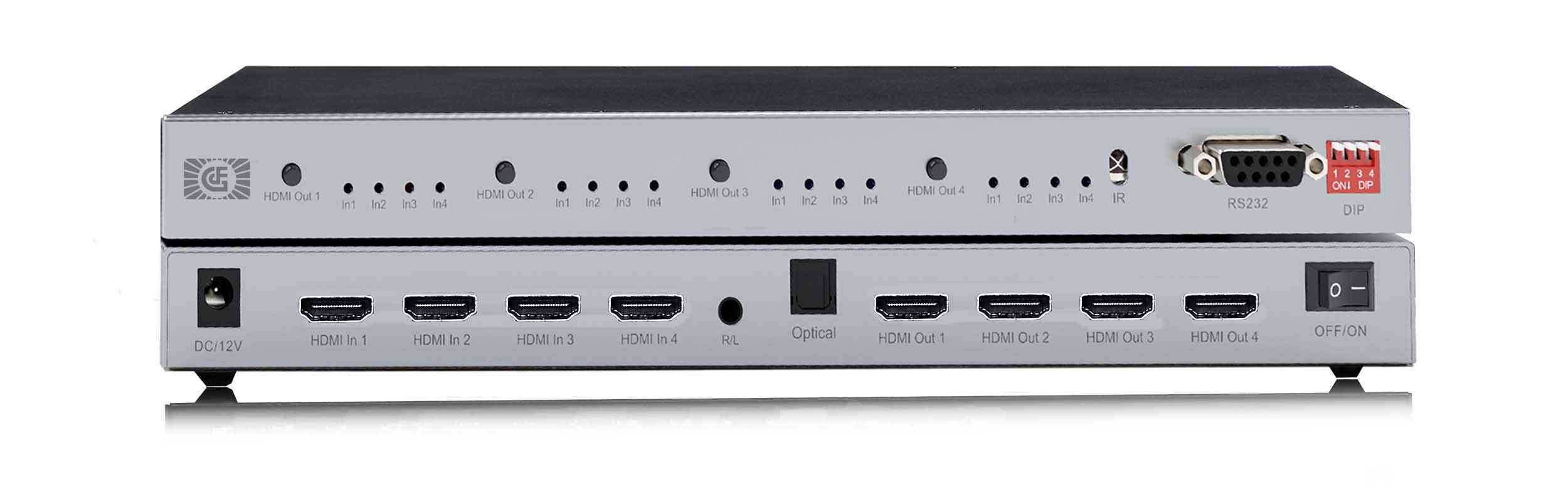 HDMI高清4進4出矩陣帶音頻分離 緊湊型