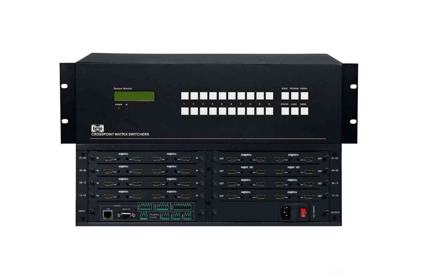 16路16進(jìn)16出高清4K無縫混合矩陣切換器 1卡4路